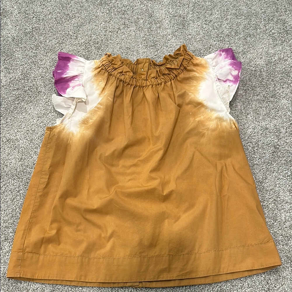 Sea New York Ruffled Sleeve Top - Brown and Purple